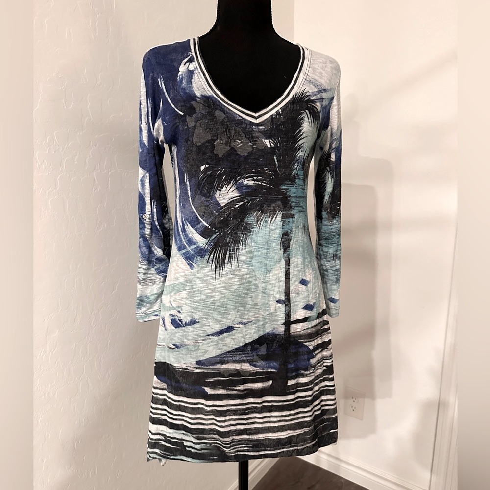 2 for $60🌺 David Cline 3/4 Sleeve V neck dress/tunic
